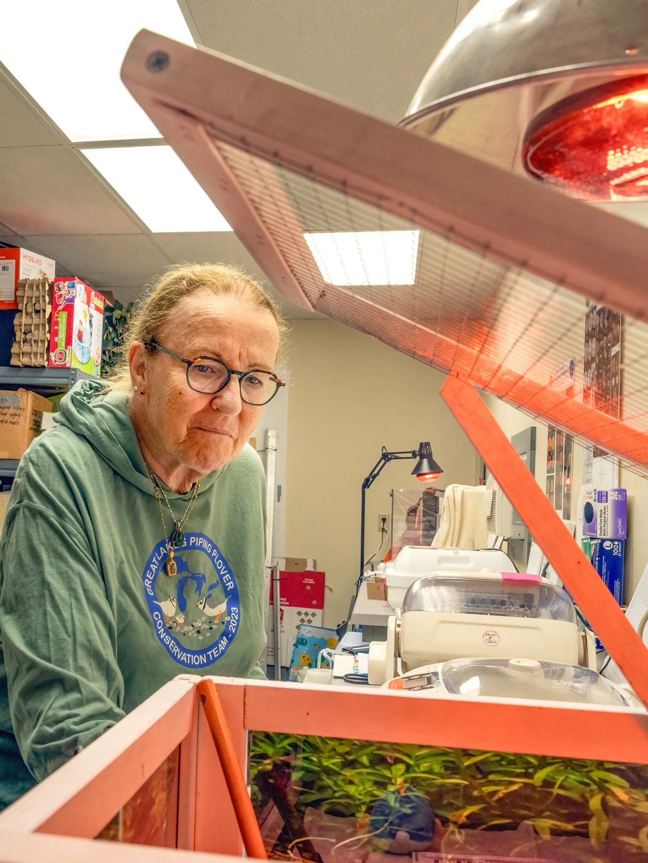 Francie Cuthbert at the research lab.