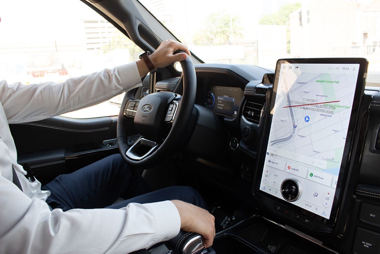 Inside an EV car. 