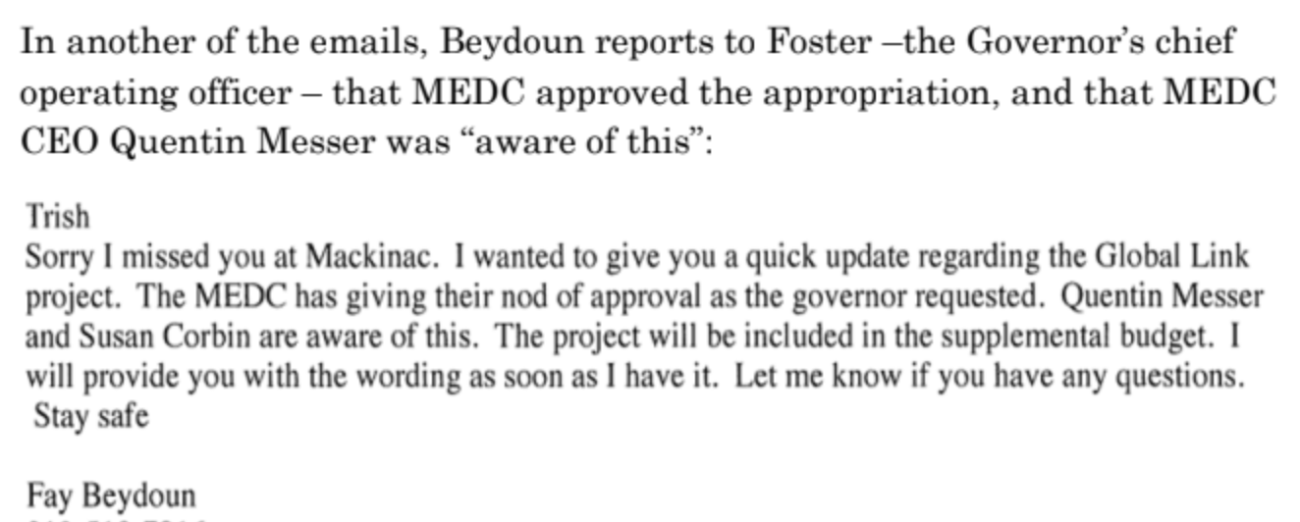 A screenshot of the email.