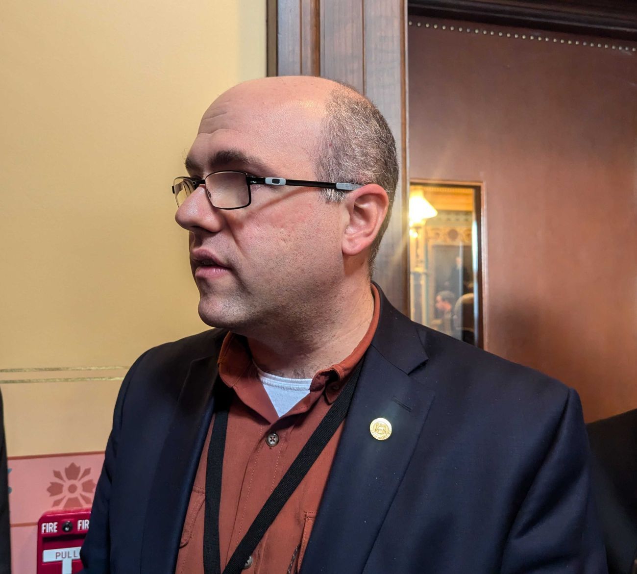 State Sen. John Cherry, D-Flint, in the hallway.
