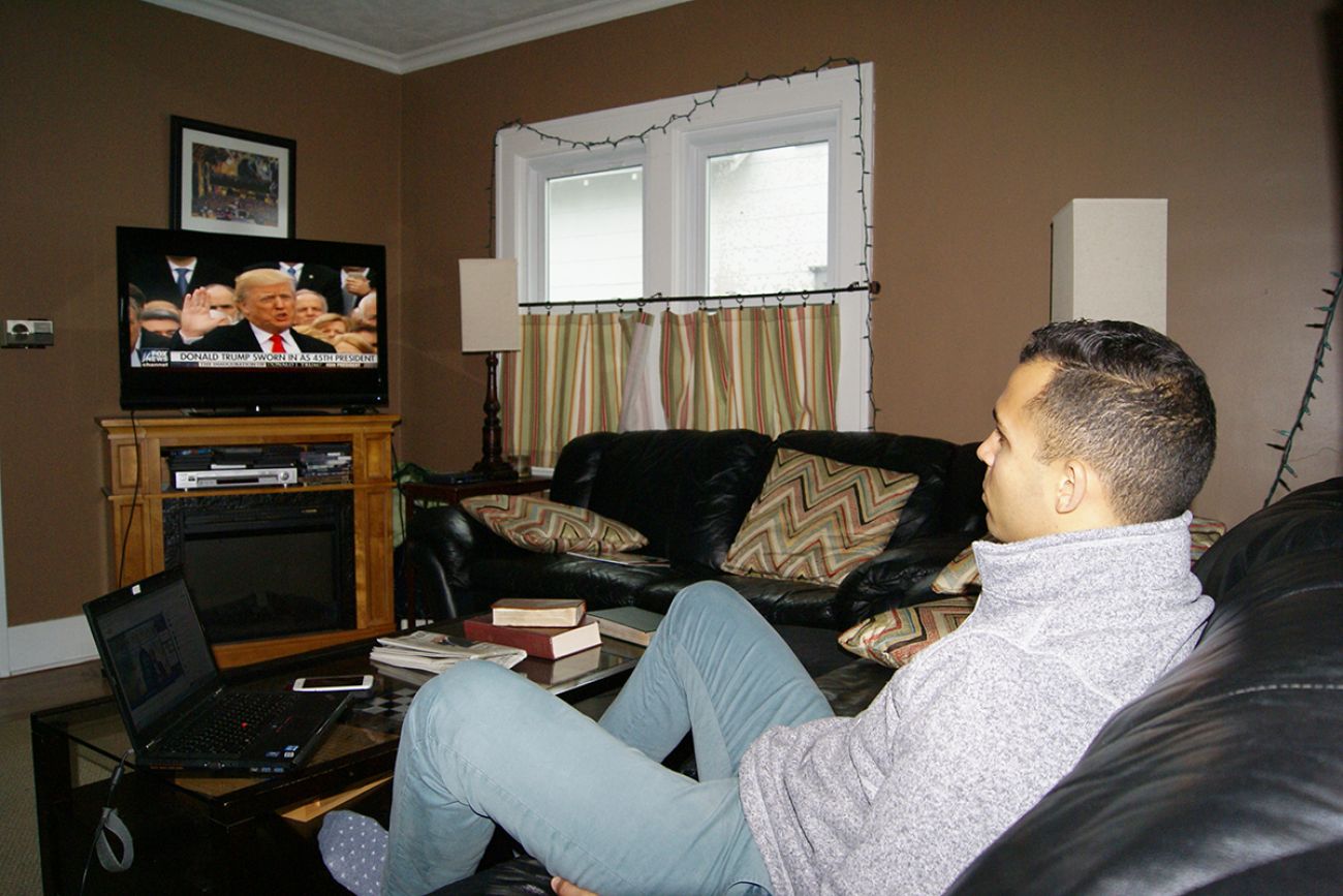 Ron Price watches inauguration