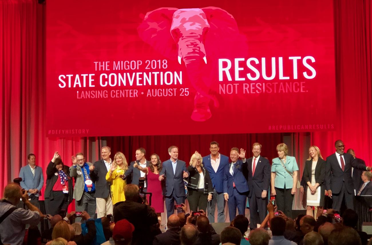 The members of the Michigan Republican ticket in 2018.
