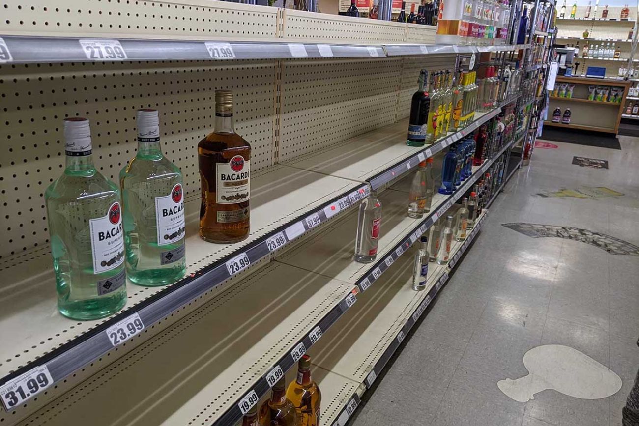 liquor store shelf