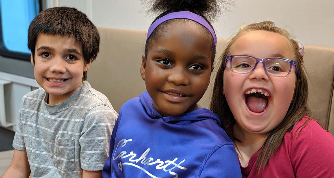 kids smiling