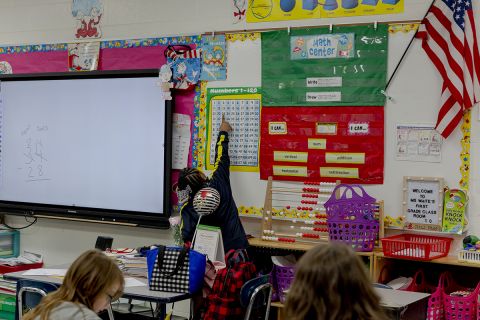 child in a classroom