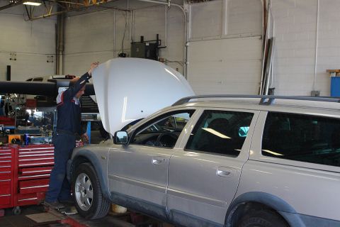 car being worked on 