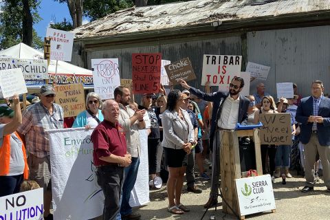 a bunch of people at a rally