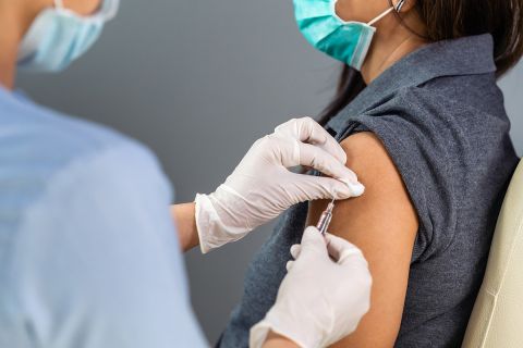 person getting vaccine
