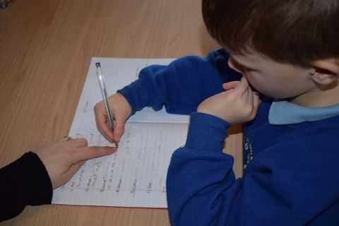 student writing 