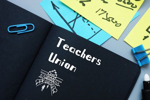 teachers union on notebook