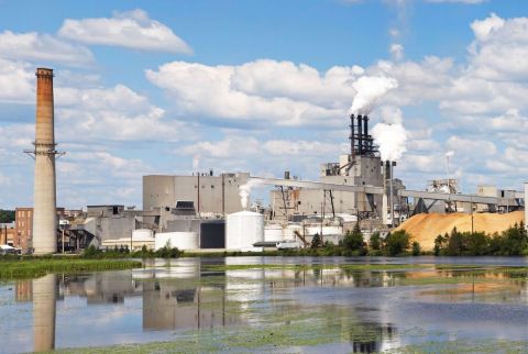 Billerud’s Escanaba Mill on a sunny day