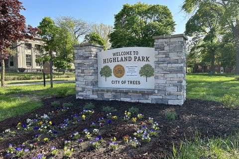 sign for Highland Park, Michigan