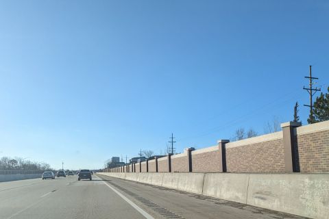 sound wall along side of the road