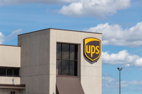 Top of United Parcel Service (UPS) building at Hamilton International Airport.