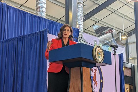 gov. gretchen whitmer on the stage