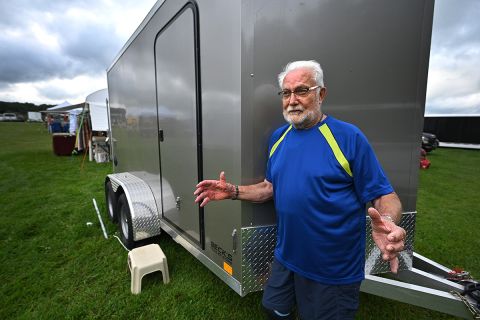 Robert Williams standing in front of a trailer