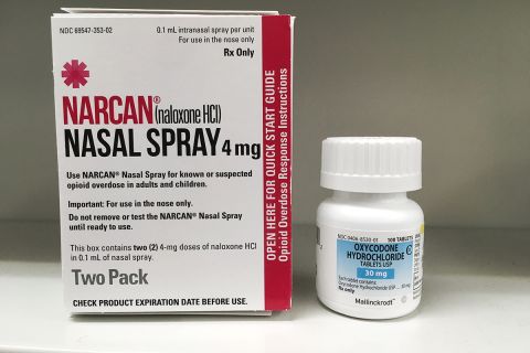 : narcan nasal spray is available in pharmacies which can prevent overdose from opioids like oxycodone.