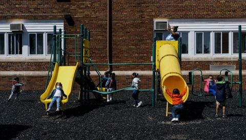 kids playing on playground