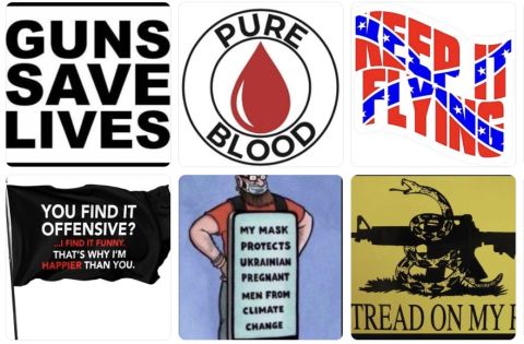 memes, including one that says "gun saves lives" and "pure blood"