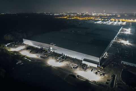 Ultium Cells battery plant at night