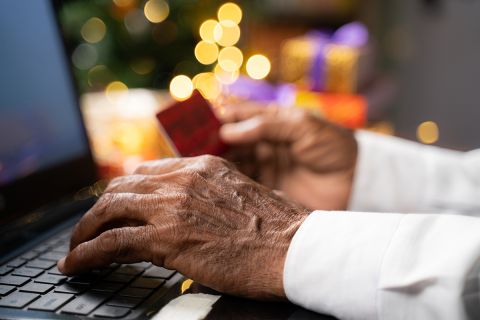 close up older person's hands