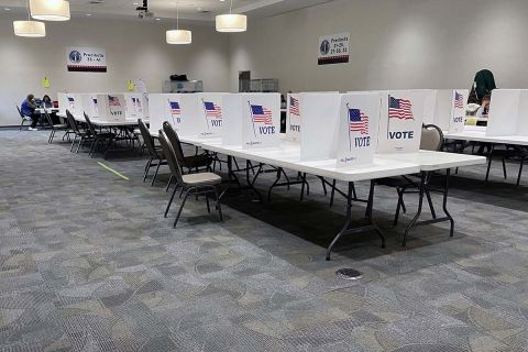 empty voting booths 