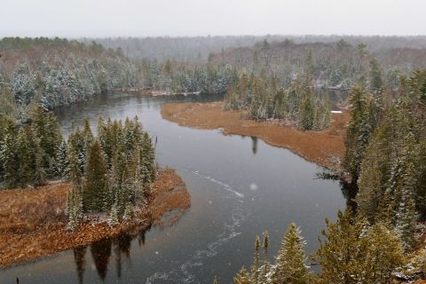 View of the Ausable river from the high banks