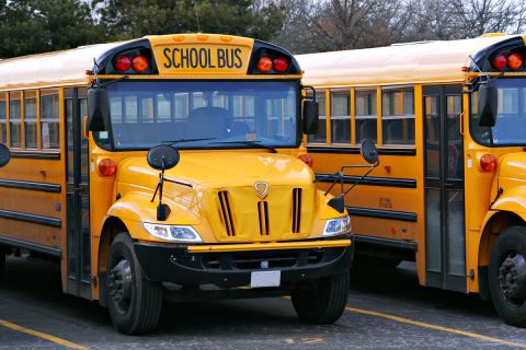 Yellow School Bus Parked