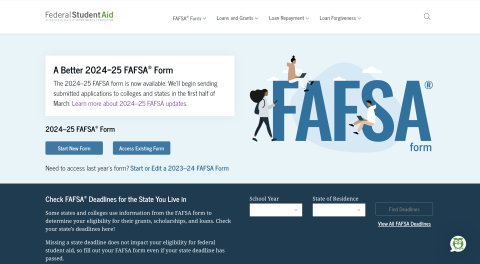 FAFSA homepage