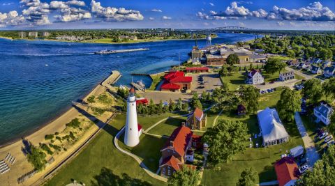 Port Huron and Ft Gratiot Lighthouse in Michigan