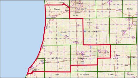 Michigan's 4th Congressional District map