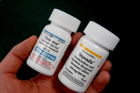 Person holds two HIV prevention drugs