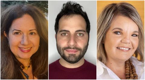 Headshots of Kim Kozlowski, Eli Newman and Sally Freels.