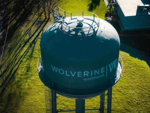 Wolverine Worldwide water tower. 
