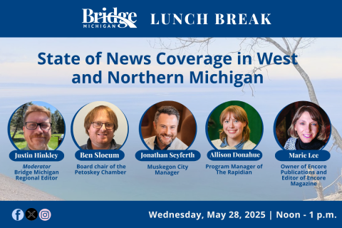 A collage of photos showing the participants in the Lunch Break panel