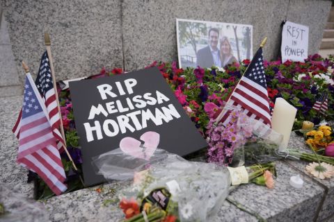 A memorial for Minnesota state Rep. Melissa Hortman and her husband Mark.