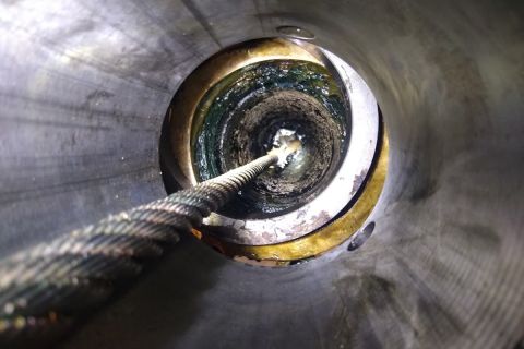 A ship’s rudder shaft. 