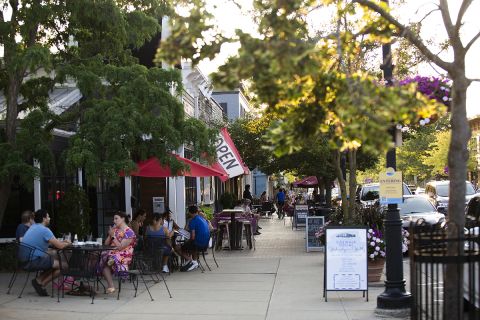 A street in Gaslight Village, East Grand Rapids, MI. 