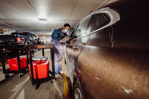 drive-through COVID vaccine clinic 