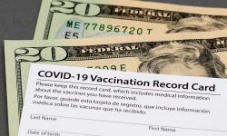 vaccine card and money