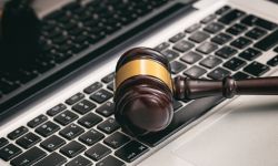 gavel and laptop