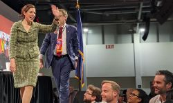 Lena Epstein waves on stage