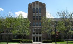 building on Central Michigan University's campus on a sunny day