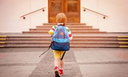 boy going to school