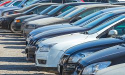 a line up of cars