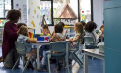 young kids in a classroom