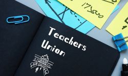 teachers union on notebook