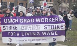 university of michigan grad students marching