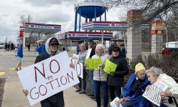 people protesting Gotion in Big Rapids