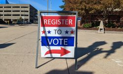 Register to vote sign